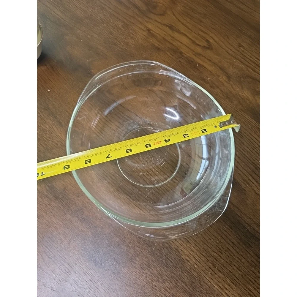 Vintage Pyrex #024‎ Clear Glass 2 Qt. Round 8 1/2